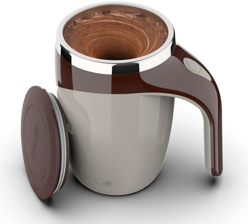 CYANLUX Tazza da caffè auto-mescolante, magnetica automatica, ricaricabile, in acciaio inox, tazza da caffè elettrica con coperchio, per caffè, latte, tè (caffè)