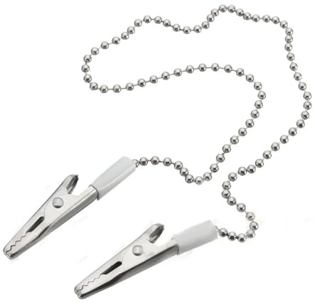 3-Stück Serviettenkette,Ketten,Serviettenkette mit Clip Senioren für Serviettenhalter Edelstahl mit Klammern,Silber Lätzchenkette,Erwachsene Senioren und Kinder,19 Zoll Metall Serviette Klamme Silber