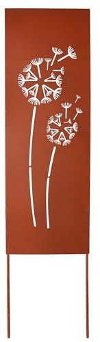 UNUS Gartenstecker Pusteblumen, Gartenschild aus Metall in Rostoptik, wetterfest, dekorativ für Garten, Beet & Balkon