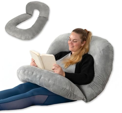 hugnaps Lesekissen für Bett & Sofa – bequem Lesen & Entspannen, Grau