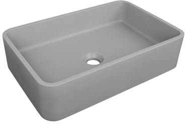 MOB-IN Vasque à poser rectangle en béton gris 50x32,5cm