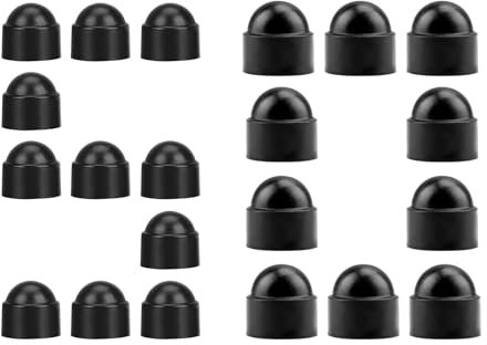 50 PCS Bolt Protective Dome Cover - Black Screw Caps for Nuts & Bolts Plastic Nut Caps in M8 (13mm Wrench) and M10 (17mm Wrench), Hexagonal External Thread Cap