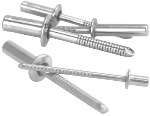 50 Stück Dichtblindnieten 4x8 mit Flachkopf Edelstahl A2/SSt ISO 16585 Nieten gerilltem Nietdorn WIBTEC®