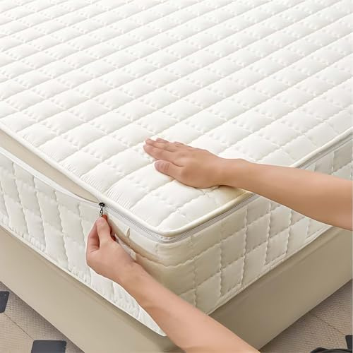 Coprimaterasso con cerniera, per letto matrimoniale/singolo, con tasca profonda 25 cm, impermeabile, traspirante, ipoallergenico e antimacchia (#6, 180 x 200 + 25 cm)