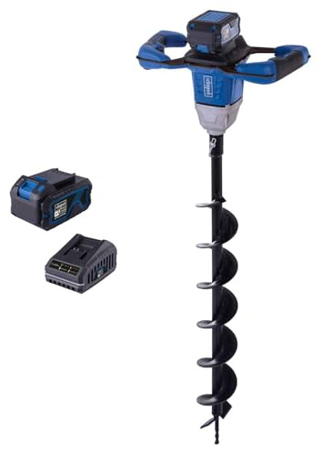 Scheppach Tarière sans Fil BC-EB100-X - série 20V IXES - Moteur Brushless - Ø mèche 100 mm - Longueur de la mèche 800 mm - 125 TR/Min - 1 Batterie 4Ah + Chargeur