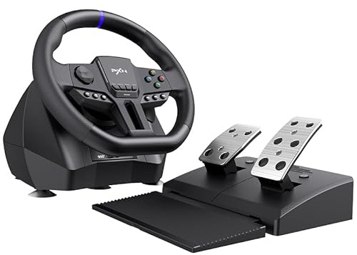 PXN PC Racing Wheel - V900 GEN2 Gaming Steering Wheel, 270/900 Degrees, Vibration Feedback, Hall Pedal, Shift Paddles, Tools App - Gaming Steering Wheel for PC, PS4, Xbox, Switch