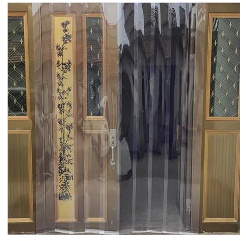 LINGDSWULING Comercial Industrial Congelador Depósito Cortina Puerta Exterior PVC Transparente Almacén Fácil Instalación Protección contra Salpicaduras(35.43x98.43in/0.9x2.5m)