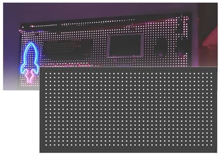 HJZALMI Kit Combinación Tableros Perforados, Paneles Organizadores Pared Tablero Duro Perforado, Sistem-a Modular Colgante Juegos con Ganchos para El Hogar(50x120cm(19.7x47.2in))