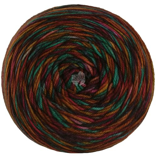 LANA GROSSA Meilenweit 100 Sooty | Extrafeines Merinogarn im klassischen hand-dyed Verfahren | Handstrickgarn aus 75% Schurwolle & 25% Polyamid | 100g Wolle zum Stricken & Häkeln | 400m Garn FB 6221