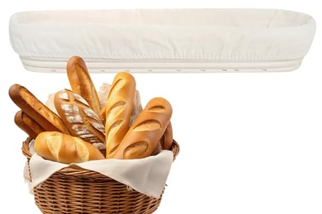 Cesta Para Fermentación De Masa De Pan,Herramientas De Cocina De Rattan Natural - Cestas Con Forro Para Masa,Para Aficionados Principiantes Estudiantes Culinarios Preparación Casera Fin De Semana