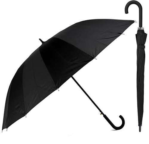BESCH Paragua Grande XXL Antiviento 16 Varillas Acero Automático Abierto para Hombre y Mujer - Paragua para 2 Personas de 120cm Resistente al Viento