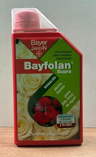 Bayfolan Supra Rosales – Abono Líquido de Doble Efecto (Foliar y Suelo) | Fertilizante Premium para Todo Tipo de Rosales y Arbustos de Flor | Mayor Floración y Colores Vivos (1 Litro)