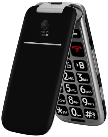 artfone G3 Schwarz - 4G Seniorenhandy Klapphandy Ohne Vertrag丨Rentner Handy große Tasten丨SOS Notruftaste丨Ladestation丨Lautsprecher丨Kurzwah丨Handy für Senioren丨FM Radio丨2,4 Zoll Farbdisplay丨1300mAh Akku