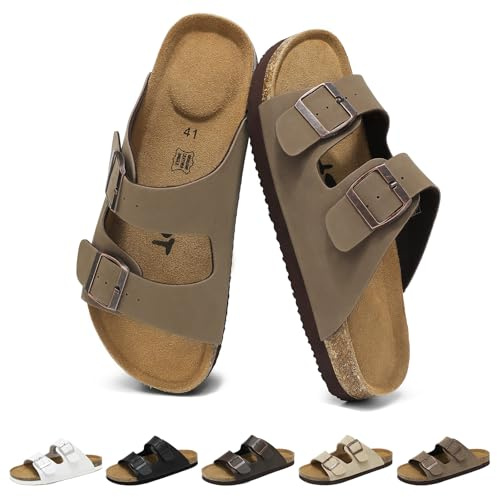 Wizshoe Sandali Uomo Ciabatte Pantofole Estivi Sandalo da Casa Marrone 44EU