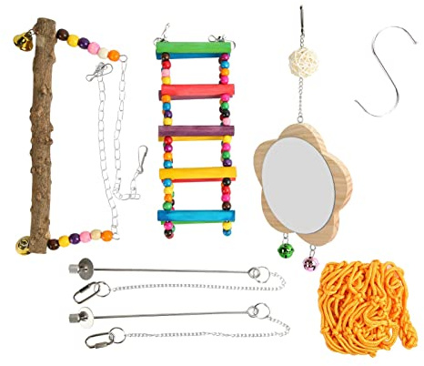 Giocattoli per specchietti per polli Divertenti giocattoli colorati per altalene per galline appesi realizzati a mano per pulcini, galline, galli