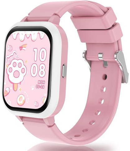 Fitness Tracker Montre Connectée Enfant,1,83 HD 100+ Sports & 24/24 Santé Smartwatch Appel Bluetooth,Podomètre Moniteur Sommeil Réveil,14 Jeux IP68 Activité Bracelet Intelligent pour Ados Cadeau