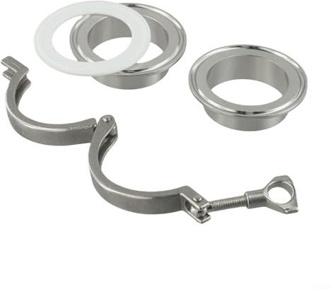 Besttoolifes Stainless Steel 304 Heavy Duty Tri Clamp 3 Inch with Weld On Ferrule, Nut & Gasket - Sanitary Pipe Fitting for Homebrew, Adjustable & for