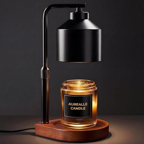 Aurealle Candle Warmer Lamp with Timer and Dimmer | Electric Candle Wax Burner, Adjustable Height, For All Size Candle Wax Jar, Home Decor, Birthday Gifts for Women Mom
