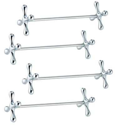 DONFAMDS Soportes para Palillos y Tenedores de Aleación de Zinc Plateados Diseño de Flor de Ciruelo, 4 Piezas para Uso en Cocina y Hogar