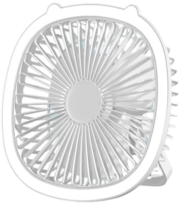 ENEN Ventilador de Escritorio USB, Portátil Ventoinha Escritorio 3 Velocidades Mini Ventilador de Mesa Silencioso para Cocina, Dormitorio, Viajes, Oficina, Interior y Exterior (Blanco,19.5x19.5x7.5cm)