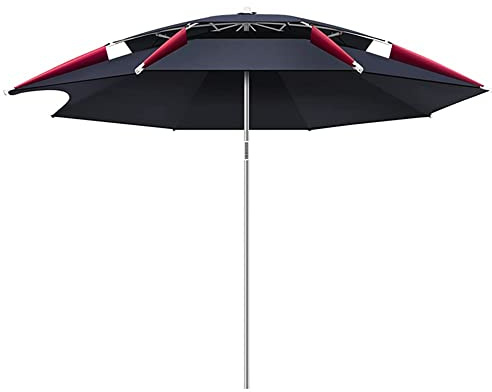 HLTYGWX Ombrellone da Giardino, Ombrellone da Esterno in Alluminio da 2m/2,2m, Ombrellone da Pesca al Mercato, Impermeabile/Protezione UV 50+, Ombrellone da Giardino per Spiaggia/Ponte (Nero 2.2m/7ft)