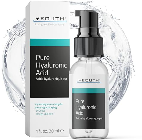 YEOUTH Pure Hyaluronic Acid Serum for Face 99% for Dry & Dull Skin, Hydrating Hyaluronic Face Serum for Women & Men, For All Skin Types 30ml