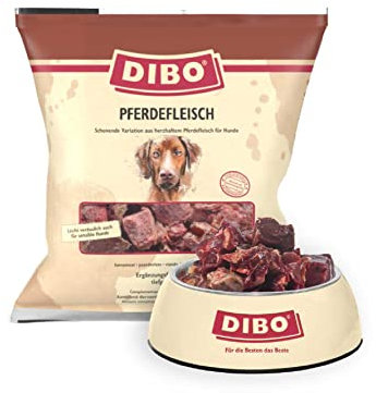 DIBO Pferdefleisch, 20 x 1.000g-Beutel, Tiefkühlfutter, gesunde, natürliche Ernährung für Hunde, Hundefutter, Barf, B.A.R.F.