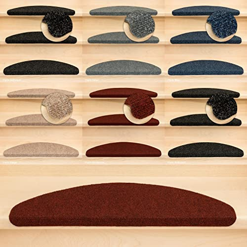 Kettelservice-Metzker Stufenmatten Ramon MW Halbrund | in verschiedenen Set Varianten | 65x21x3,5cm | Bordeaux 15 Stück