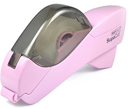 Rapesco 1441 SupaCut Dispensador de Cinta Adhesiva con 2 Rollos de Cinta, Rosa