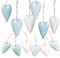 Deko Herzen zum Aufhängen, 12er Set: Herzanhänger Metall, Metallherzen Anhänger, Dekoherzen Weihnachten, Advent, Herbst & Winter, Weihnachtsdeko Zweige, Blechherzen, Baumschmuck, Blau & Weiß, 7 cm