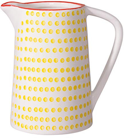 Bloomingville Milchkännchen Susie Retro Sahnekännchen Kännchen kleine Kanne ø 6 H 9 cm, gelb, Keramik, fasst ca. 150 ml