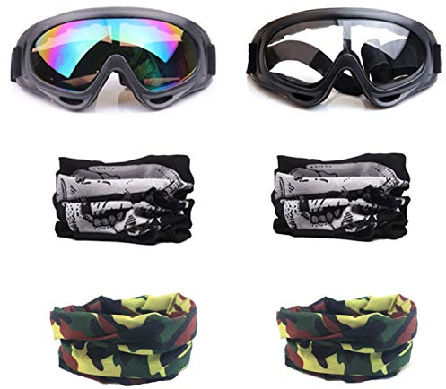 YAAVAAW 2Pcs Children’s Safety Glasses and 4Pcs Adjustable Multi-purpose Masks,Kids Outdoor Game Protective Goggles Safety Goggles Eyewear,for Nerf Guns N-Strike Elite Series Foam Blasters Gun