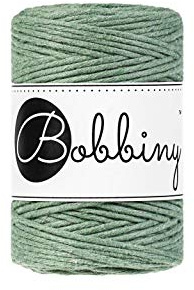 Bobbiny Oeko-Tex Premium Makramee Garn aus ökologischer Baumwolle 1,5 mm x 100 m (Eucalyptus Green)