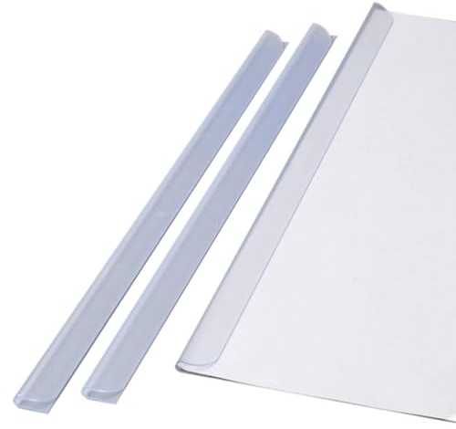 LEO’s - 100 x Klemmschienen Transparent DIN A4 (297 mm) FH 5-6 mm für ca. 50 Blatt - Klemmschiene zum Binden von ungelochten Papier Unterlagen und Blattsammlungen - Klemmleiste aus Hart-PVC
