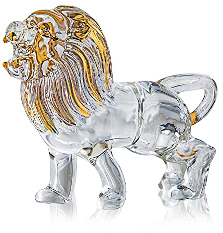 YU FENG Kristall-Löwe-Figur, Sammlerstück, geblasenes Glas, Kunst, Tier-Skulptur, Ornament, handgefertigt, Kristall-Briefbeschwerer, Geschenke