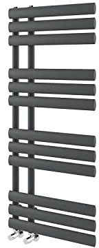 Go Bathrooms Grey Towel Radiator 1750 x 500 Heated Towel Rail Vertical Designer Bathroom Radiator Heated Ladder Rail Central Heating