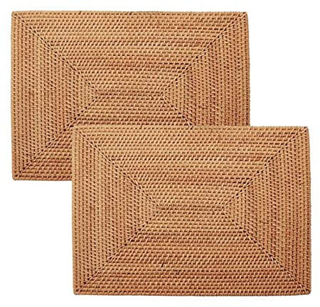 Duendhd 2 Stück Tischsets Nicht Rattan Platzsets Esstisch Hitzebeständig Gewebte Platzsets Isolierung Hitzebeständige Matten