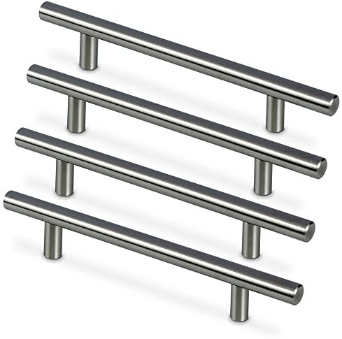 Mavö 4 Stück Relinggriff Schubladengriff Möbelgriff Schrankgriff 96mm Lochabstand Griff Edelstahl Reli