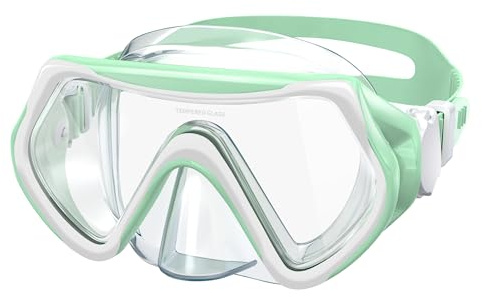 Findway Dykmask för barn för snorkling, snorkling och dykmask för åldrarna 4–16 år pojkar flickor barn, tappar inte dimma, vattentät klar syn simglasögon