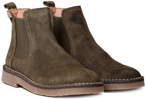 Toni Pons Damen-Stiefelette aus geteiltem Wildleder– ISA-SY – Khaki, 41 EU