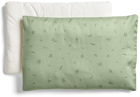 ergoPouch Organic Toddler Pillow and Cover – Low-Profile 1 Design for Proper Neck Alignment, Soft & Durable GOTS-Certified Cotton, Machine Washable, Breathable & Gentle on Skin (Willow)