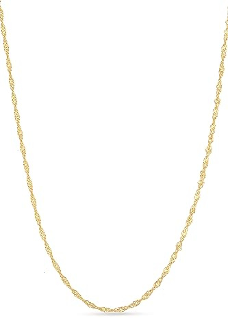 Einzelstück® Singapurkette 925 Silber I Silberkette gedreht in 18K Gold, Roségold & Weißgold I minimalistische Kette Damen ohne Anhänger