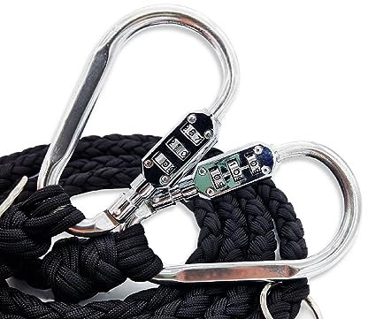 Diebstahlschutz-Hundeleine, Abschließbar mit Schloss, Mehrfach verstellbar, Geflochten aus Paracord, Schwarz (XS (120cm))