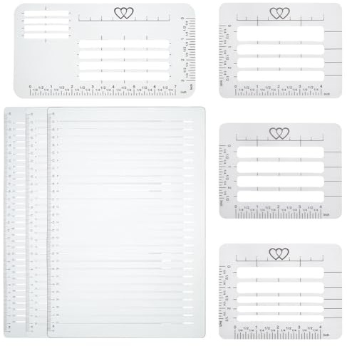 PLIGREAT 7-teilige gerade Linie Schablonen-Vorlagen-Set, Strichzeichnung Schablone Skala Schreiblineal Kalligraphie Beschriftung Leitfaden Vorlage für Architekt liniertes Papier Scrapbooking-Tools