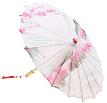 GALPADA Ölpapier Regenschirm Japanischer Stil und Stoff Klassischer Bühnenschirm mit Schöner Musterung als Tanzrequisite und Dekoration bei Hochzeiten