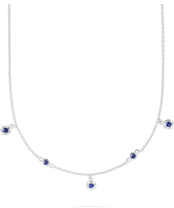 JETTE Damen-Kette 925er Silber, recycelt 5 Farbstein One Size, Silber 32027821