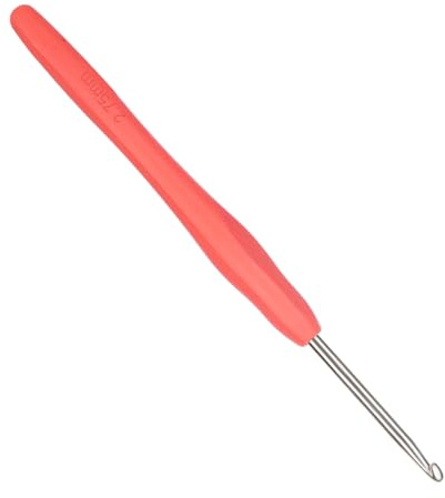 Coopay Häkelnadeln 2,75 mm, 1 Stück Kleine Häkelnadel für Spitzen und Feines Häkeln, Metall Spitze Häkelnadeln mit Weichem Griff, Feine Häkelnadeln Ergonomisch TPR Griff Häkelnadeln 2,75 mm