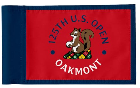 2BUT Oakmont Country Club Golf Pin PGA Flag Practic Putting Green Golf Flag For Backyard Garden Double-Sewn 600D Nylon Miniature Pin Flag Regulation Tube Flag(D 20X13)