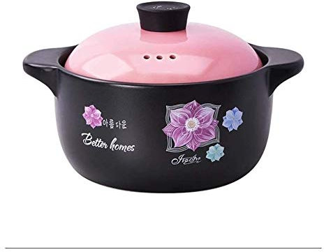 Casseruola, pentola in ceramica per stufare Large Ceramic Round Casserole Slow Cooker With Dual Handles And Lid(4L)