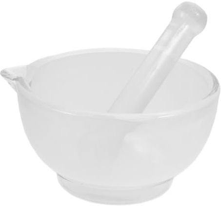 JECOMPRIS Mortero De Vidrio y Recipiente Práctico Para Molienda y Adecuado Para Cocina y Laboratorio